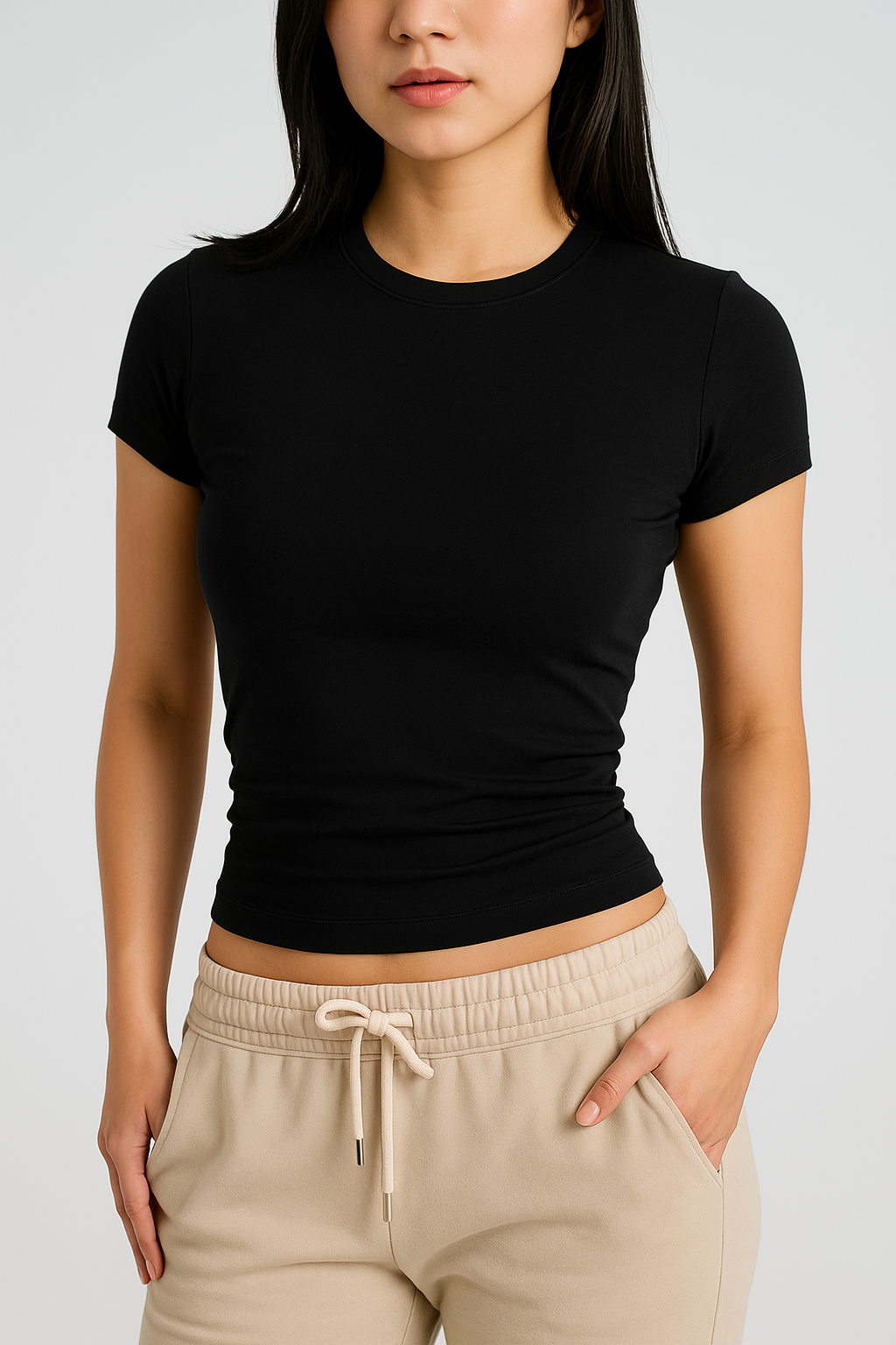 BLACK SHORT SLEEVE TOP