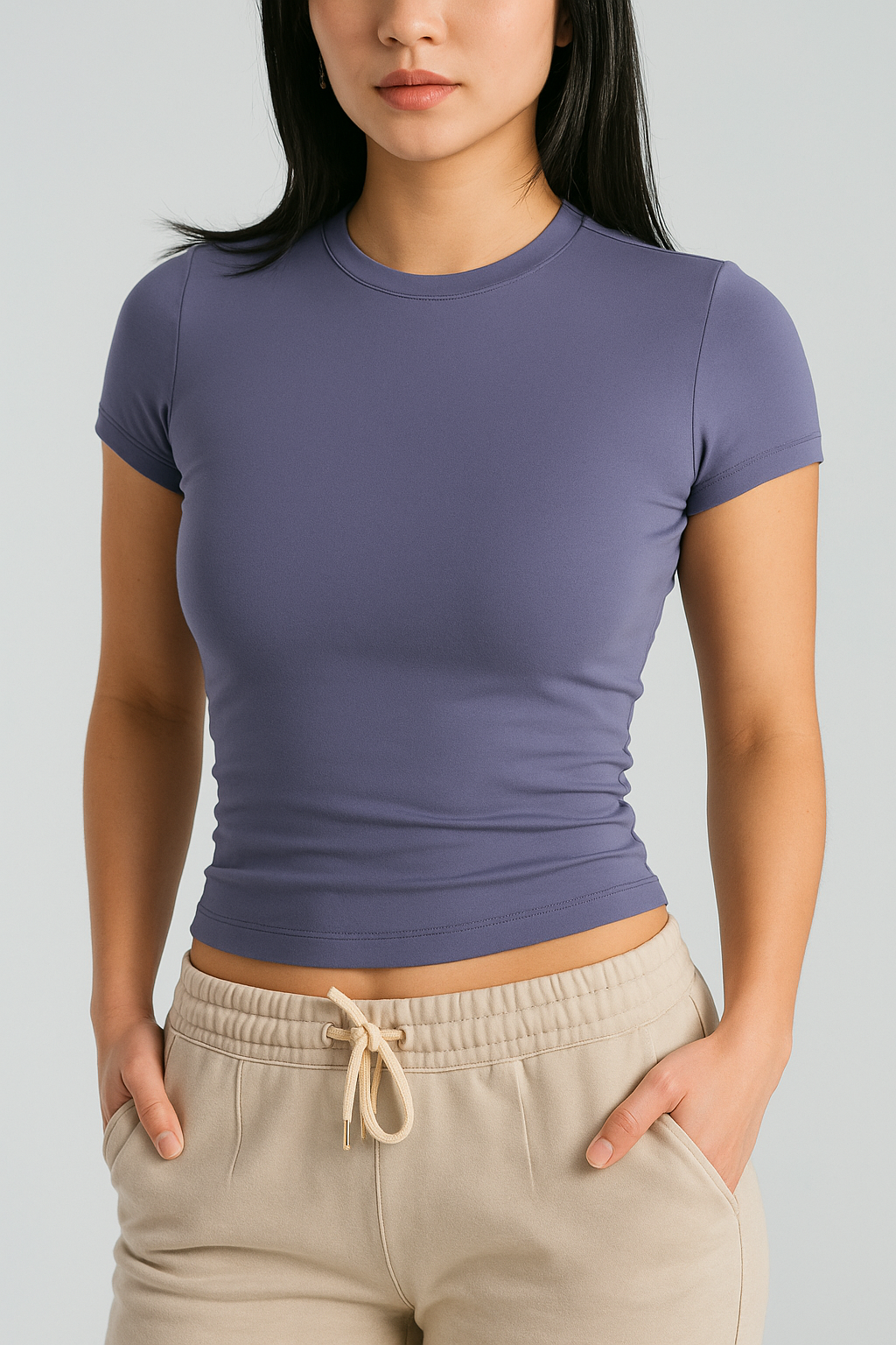 COOL GRAY SHORT SLEEVE TOP