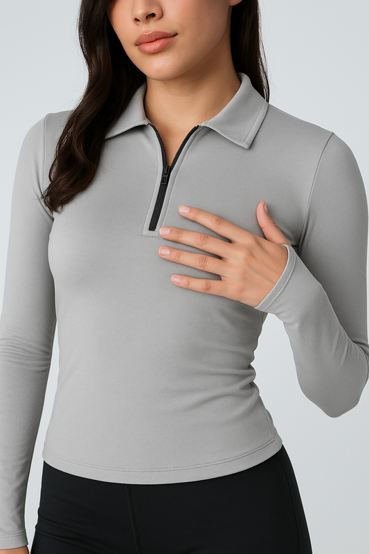 SILVER LONG SLEEVED WITH THUMB HOLE