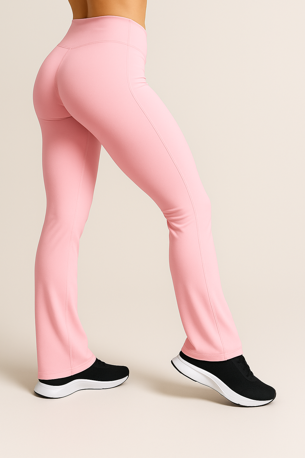 BABY PINK FLARED LEGGINGS