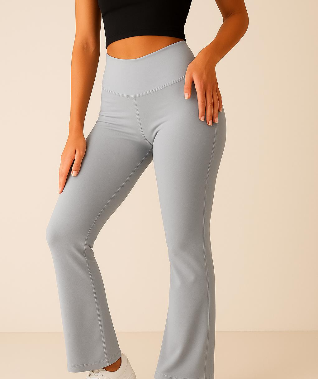 SILVER FLARED LEGGINGS