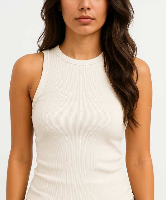 OFF-WHITE RIBBED TANK TOP